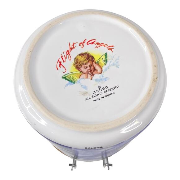 VTG Flights of Angels CANISTER Coffee Sugar Flour Popcorn Seal Cherubs Italy Art - Picture 5 of 7
